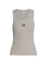 Loewe Women's Anagram Rib-knit Tank In Grey Melange