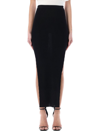 RICK OWENS RICK OWENS RIBBED SACRI MIDI SKIRT