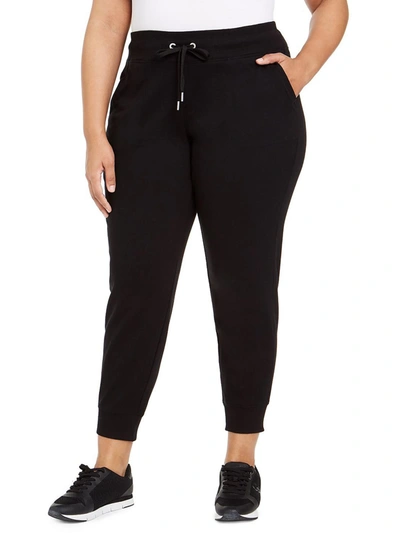 Calvin Klein Performance Plus Womens Fleece Lined Activewear Jogger Pants In Black