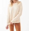 FDJ A-LINE CABLE SWEATER IN CREME
