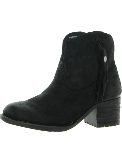 Born Womens Leather Cowboy Ankle Boots In Black