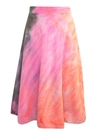Hard Tail Forever Women's Double Knee-length Voile Skirt In Neon Stripe In Multi