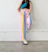 BAILEY ROSE THE RILEY STRIPED SATIN PANTS IN RAINBOW