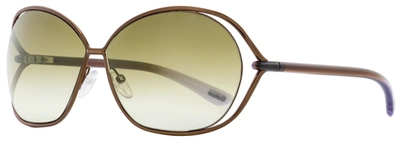 Tom Ford Women's Sunglasses Tf157 Carla 48f Shiny Brown/lilac 66mm In Beige
