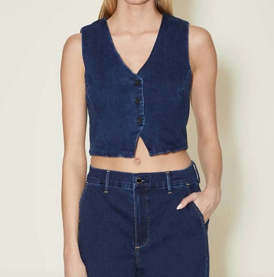 Le Jean Ella Waistcoat In Ink In Blue