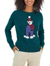 TOMMY HILFIGER POLAR BEAR WOMENS WOOL BLEND GRAPHIC PULLOVER SWEATER