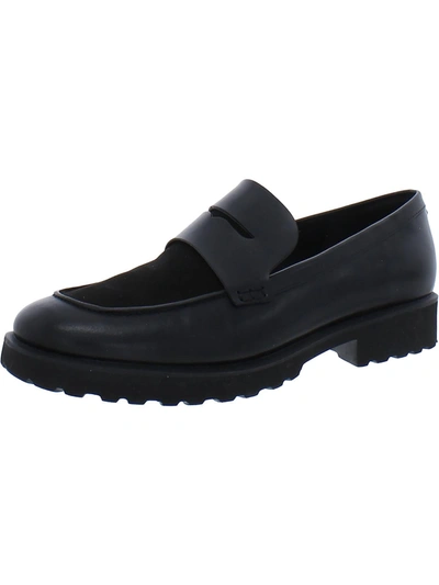 Cole Haan Geneva Womens Faux Leather Slip On Loafers In Black