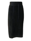 DANIELLA FAYE WOMEN'S VELOUR SPORT SKIRT IN BLACK