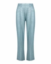 Forever Unique Women's Metallic Trouser In Blue In Blue