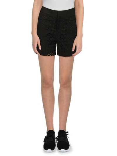 Calvin Klein Womens Eyelet Lined Shorts In Black