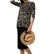 Daniella Faye Print Triangle Back Top In Black Petal In Multi