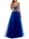 TLC SAY YES TO THE PROM JUNIORS WOMENS MESH SEQUINED EVENING DRESS