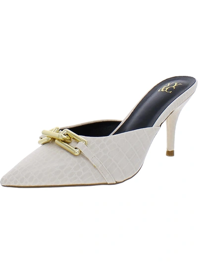 New York And Company Kyra Mule Womens Faux Leather Pointed Toe Pumps In Beige