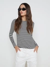 L Agence L'agence Tess Stripe T-shirt In Black/white Stripe