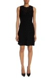 Chloé Tweed Lace Knit Mini Dress In Black