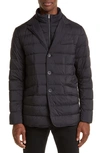 Herno La Giacca Water Resistant Down Blazer With Removable Bib In Black