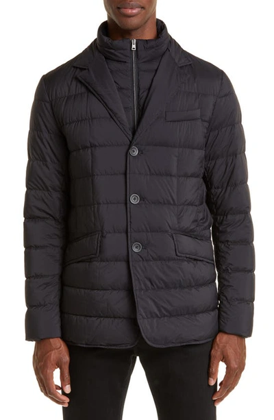 HERNO HERNO LA GIACCA WATER RESISTANT DOWN BLAZER WITH REMOVABLE BIB