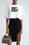 Dolce & Gabbana Asymmetrical Jersey Skirt In Bianco Ottico