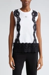 DOLCE & GABBANA LACE DETAIL SLEEVELESS T-SHIRT