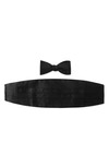 Cufflinks, Inc . Silk Cummerbund & Pre-tied Bow Tie Set In Black
