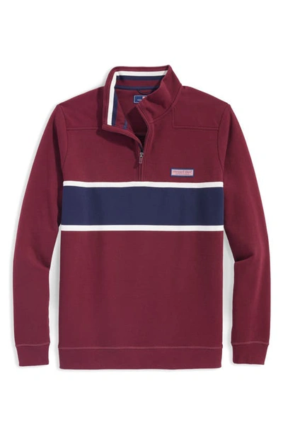 Vineyard Vines Varsity Shep Quarter Zip Shirt In Crimson