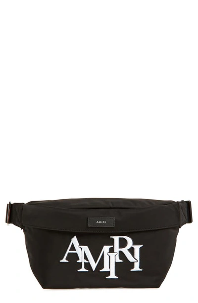 Amiri Staggered Logo Belt Bag In Black