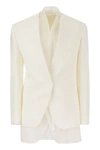 Brunello Cucinelli Layered Single-breasted Blazer In White