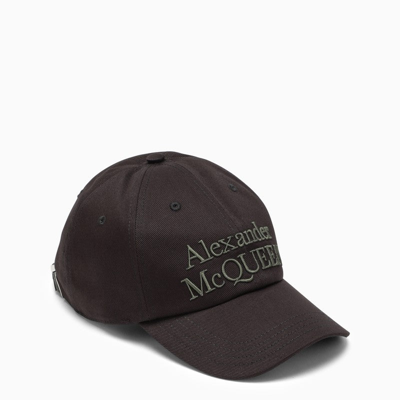 Alexander Mcqueen Embroidered-logo Cap In Black Men