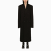 Balenciaga Black Wool Double-breasted Coat In Black