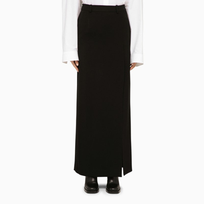 Balenciaga Black Wool Long Skirt Women