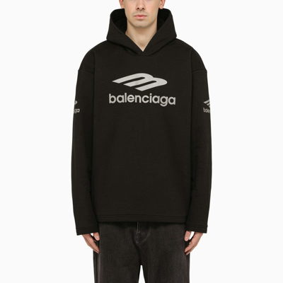 BALENCIAGA BALENCIAGA ICON 3B SPORT HOODIE BLACK MEN