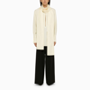 GIVENCHY GIVENCHY CREAM SHIRT WITH LAVALIERE COLLAR WOMEN
