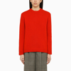 GUCCI GUCCI RED WOOL SWEATER WITH LOGO WOMEN