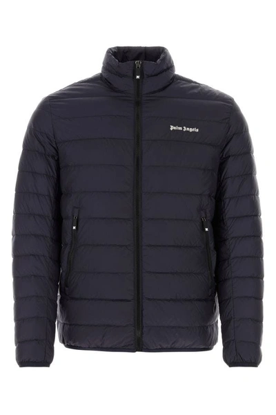 Palm Angels Classic Logo Puffer Jacket In Blue