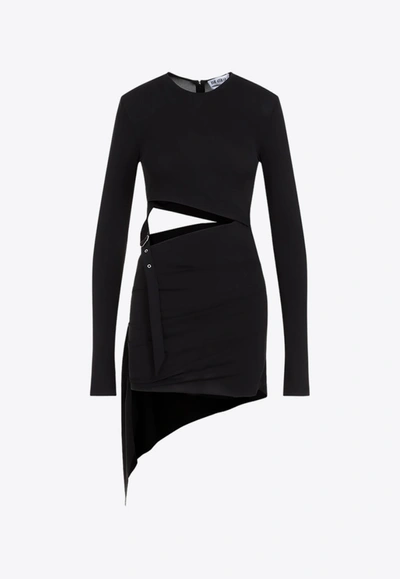 Attico Black Cut-out Mini Dress