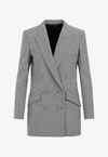 Givenchy Black And White Double Breast Wool Jacket In Gray
