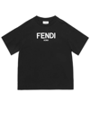 FENDI JUNIOR T-SHIRT IN BLACK JERSEY