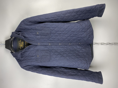 Pre-owned Allsaints Button Long Sleeve Quilted Shirt In Blue
