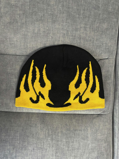 Pre-owned Avant Garde Y2k Fire Hat In Black/yellow