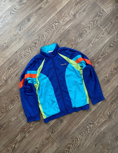 Pre-owned Adidas X Vintage 90's Adidas Vintage Nylon Track Jacket Striped In Multicolor