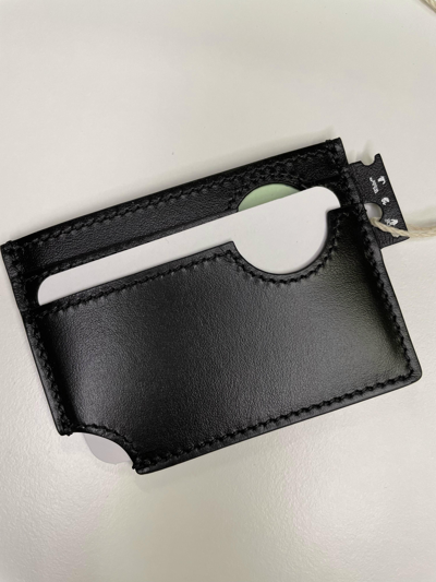 Pre-owned Off-white Cardholder (0486) In Black