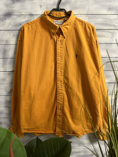 Pre-owned Vintage Yves Saint Laurent Luxury Shirt Ysl In Orange