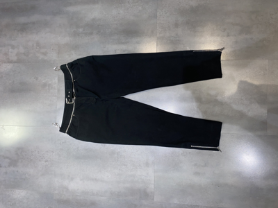 Pre-owned Avant Garde X Celine Detachable Belt Multizipped Black Denim Pants