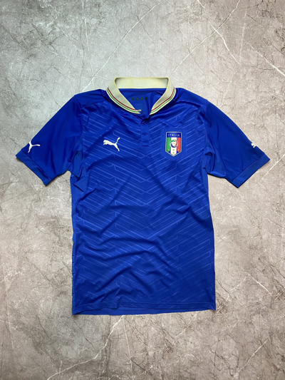 Pre-owned Puma X Soccer Jersey Vintage Puma Soccer Football Italy National Team Jersey In Navy