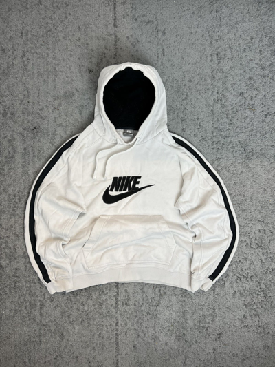 Pre-owned Nike X Vintage Nike Vintage Center Logo Oversize Boxy Hoodie In White