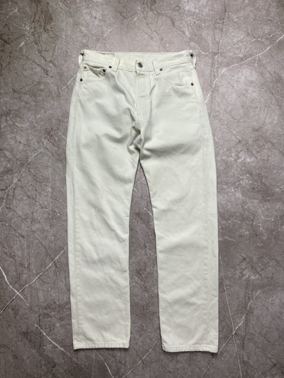 Pre-owned Levis X Vintage 90's Levis 501 Faded White Jeans (made