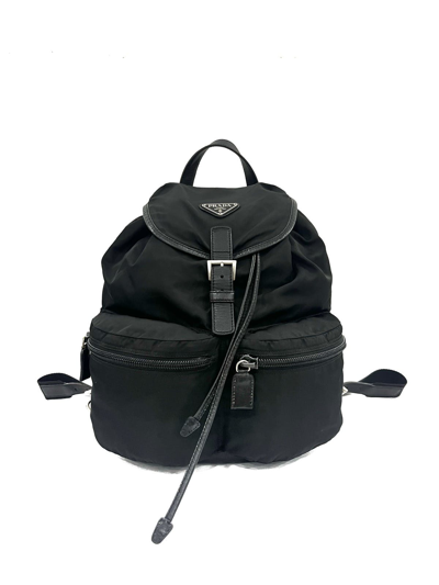 Pre-owned Authentic X Backpack Prada Black Utility Tessuto Backpack Drawstring Bag