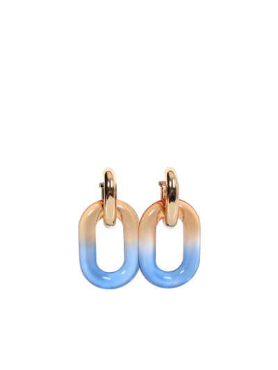 Rabanne Paco  Iconic Earrings Xl Link With Double Hoops By Paco  In Multicolor
