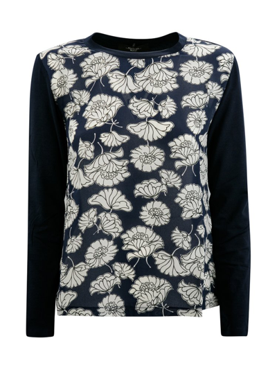 Weekend Max Mara Printed Jersey T In Blue