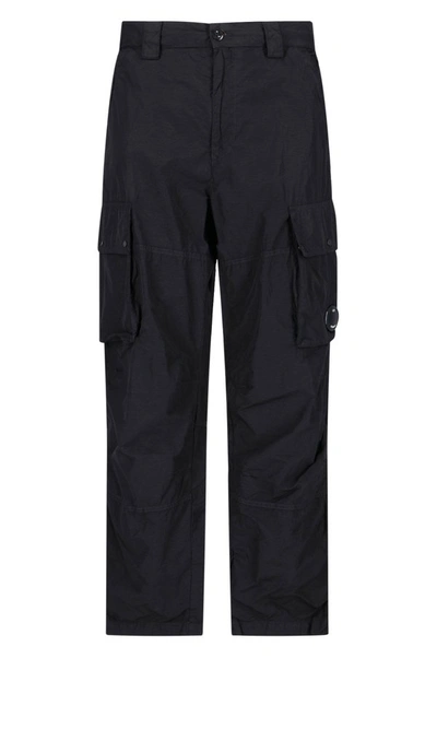 C.p. Company Microreps Loose Cargo Pants In Black